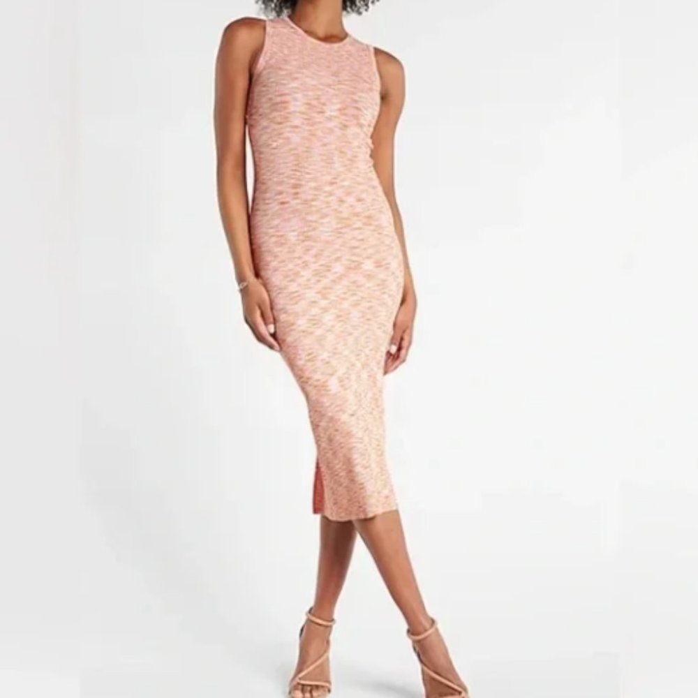 Body Contour Space Dye High Neck Midi Dress Size Small